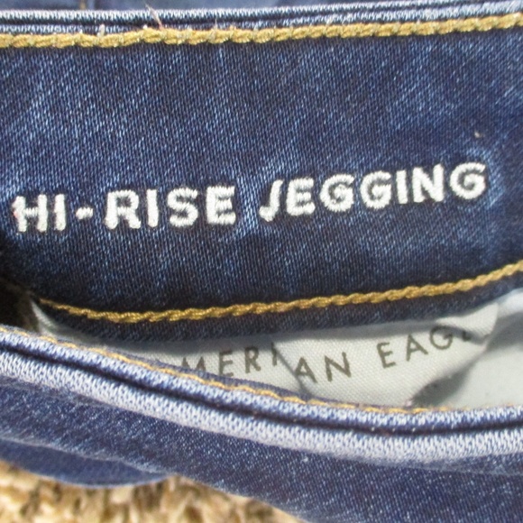 American Eagle Jeans Womens 6 Short Dark Wash High Rise Jegging Distressed Denim - Picture 8 of 9